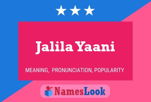 ملصق اسم Jalila Yaani