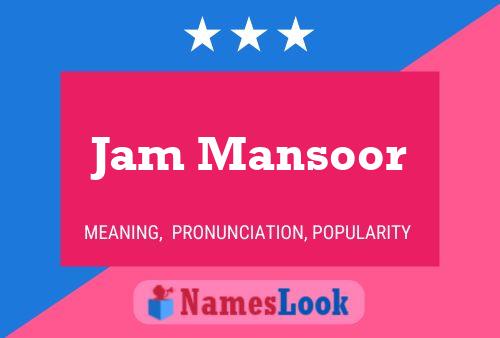 ملصق اسم Jam Mansoor