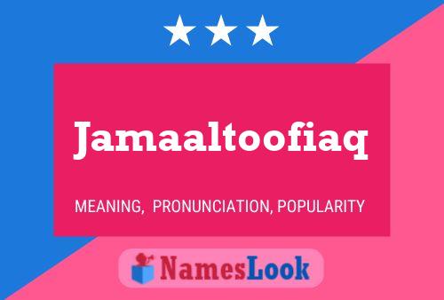 ملصق اسم Jamaaltoofiaq