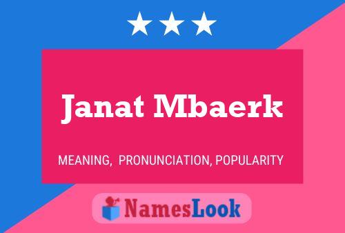 ملصق اسم Janat Mbaerk