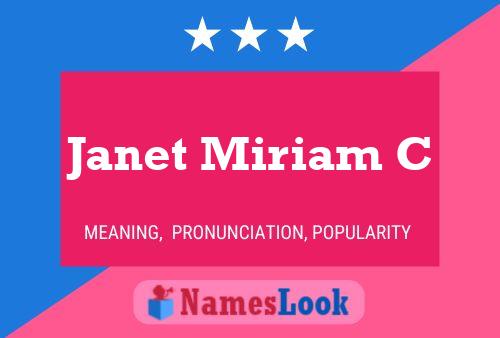 ملصق اسم Janet Miriam C