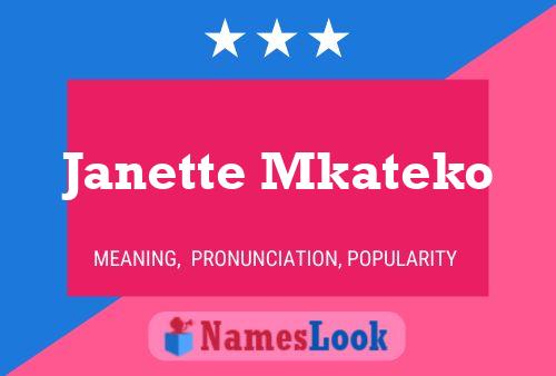 ملصق اسم Janette Mkateko