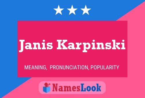 ملصق اسم Janis Karpinski