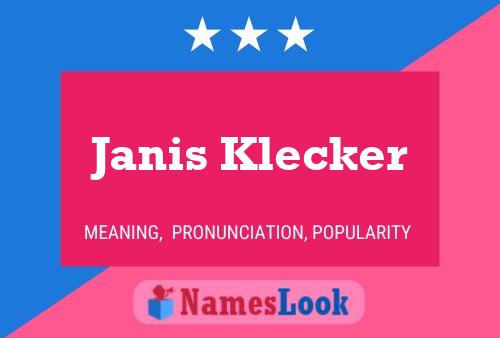 ملصق اسم Janis Klecker