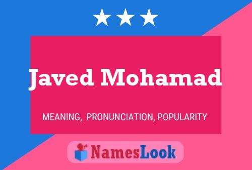 ملصق اسم Javed Mohamad