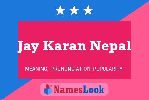 ملصق اسم Jay Karan Nepal