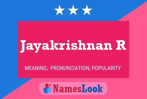 ملصق اسم Jayakrishnan R