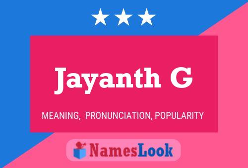 ملصق اسم Jayanth G