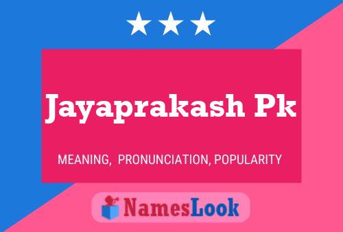 ملصق اسم Jayaprakash Pk