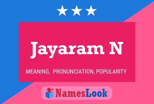 ملصق اسم Jayaram N