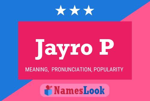 ملصق اسم Jayro P