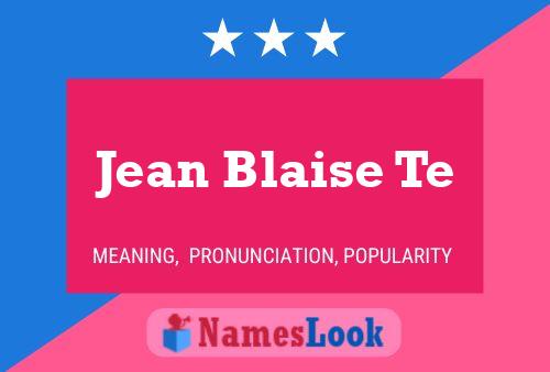 ملصق اسم Jean Blaise Te