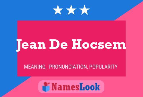 ملصق اسم Jean De Hocsem