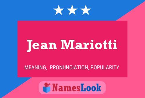 ملصق اسم Jean Mariotti