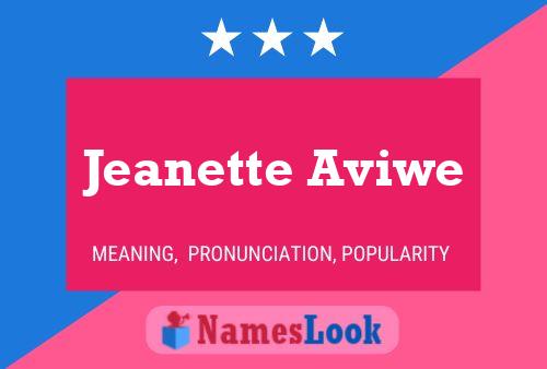 ملصق اسم Jeanette Aviwe