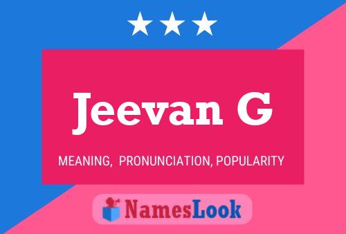 ملصق اسم Jeevan G