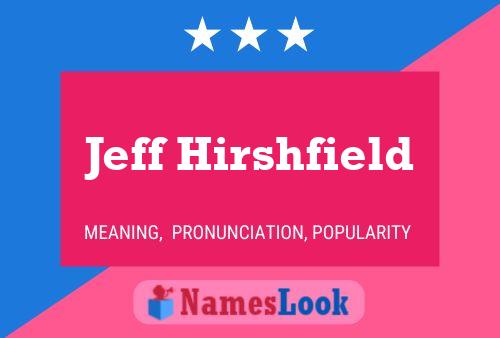 ملصق اسم Jeff Hirshfield