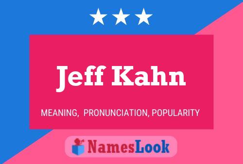 ملصق اسم Jeff Kahn