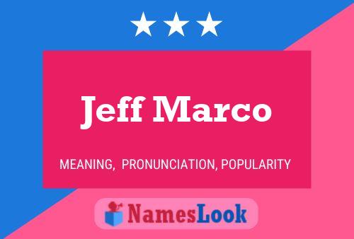 ملصق اسم Jeff Marco