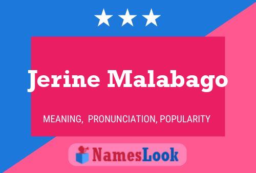 ملصق اسم Jerine Malabago