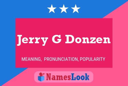 ملصق اسم Jerry G Donzen