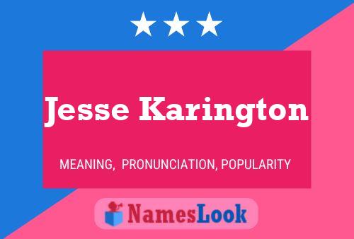 ملصق اسم Jesse Karington