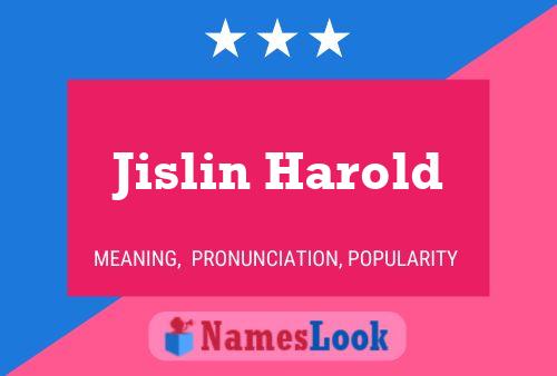 ملصق اسم Jislin Harold