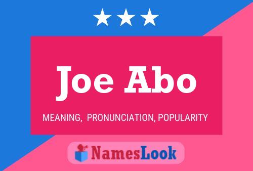 ملصق اسم Joe Abo