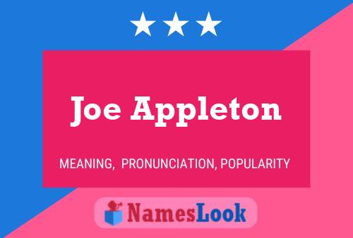 ملصق اسم Joe Appleton