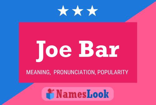 ملصق اسم Joe Bar