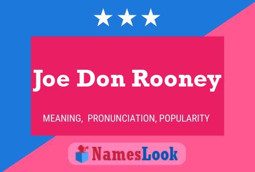 ملصق اسم Joe Don Rooney