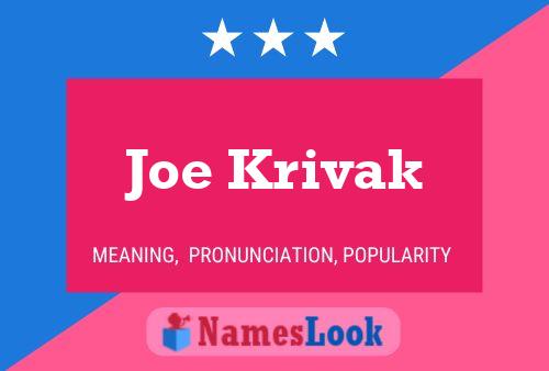 ملصق اسم Joe Krivak