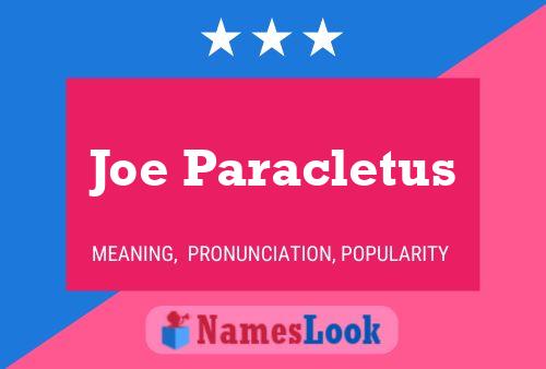 ملصق اسم Joe Paracletus