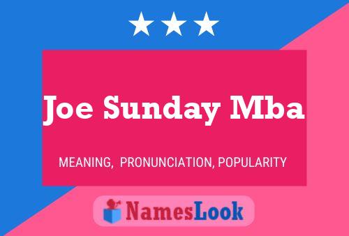 ملصق اسم Joe Sunday Mba