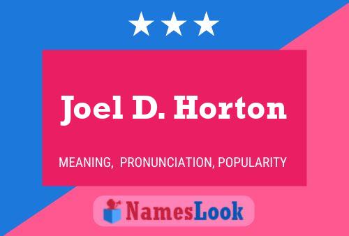 ملصق اسم Joel D. Horton