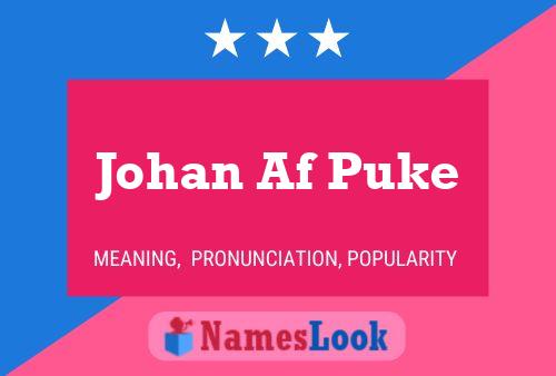 ملصق اسم Johan Af Puke