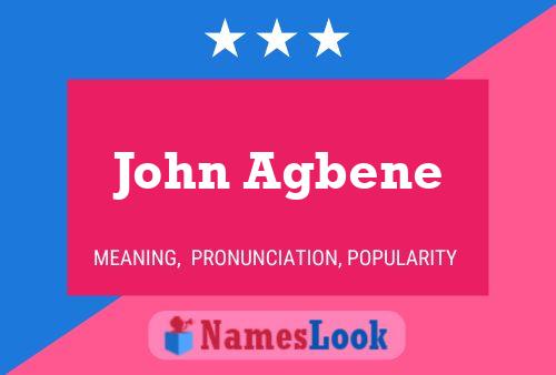 ملصق اسم John Agbene