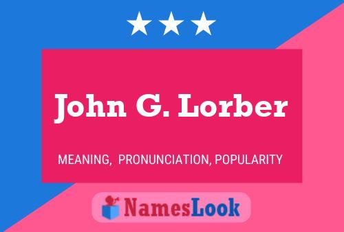 ملصق اسم John G. Lorber