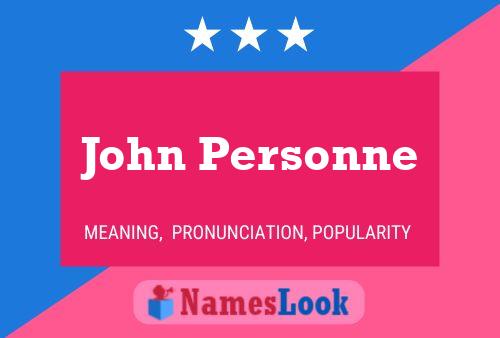 ملصق اسم John Personne