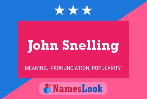 ملصق اسم John Snelling