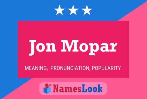 ملصق اسم Jon Mopar