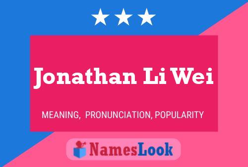 ملصق اسم Jonathan Li Wei