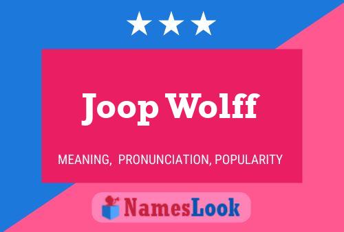 ملصق اسم Joop Wolff