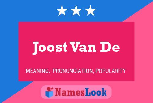 ملصق اسم Joost Van De