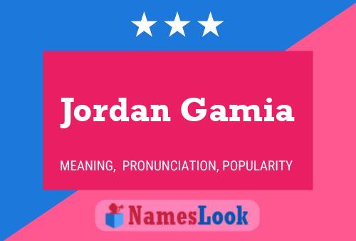 ملصق اسم Jordan Gamia