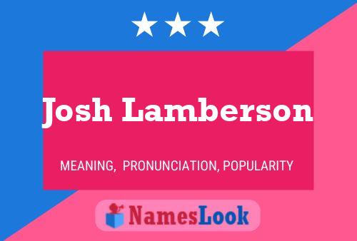 ملصق اسم Josh Lamberson