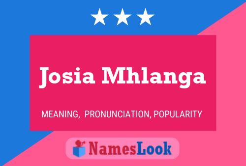 ملصق اسم Josia Mhlanga