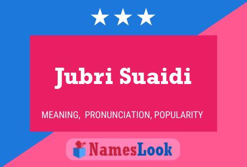 ملصق اسم Jubri Suaidi