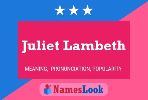 ملصق اسم Juliet Lambeth