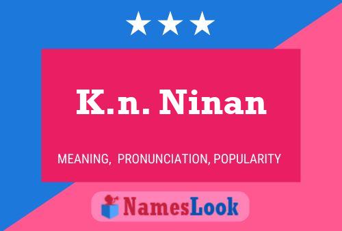 ملصق اسم K.n. Ninan